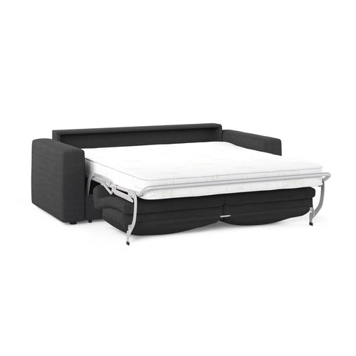 Cosmopolitan Design - Converteerbare bank Grena 3-zits, structurele stof zwart - 100x205x90cm
