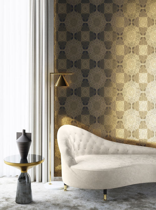 Masureel behang art deco motief bruin - 53 cm x 10.05 m - 632310 - vtwonen shop