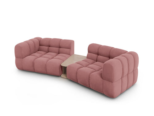 Cosmopolitan Design Modulaire bank Sky 2-zits, flueel, zalm - 148x280x70cm