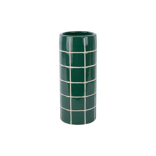 Present Time vaas Retro Tiles - groen - Ø13cm