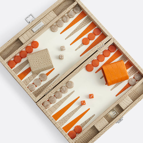 Premium Interiors - Backgammon - Gemiddeld BACKGAMMON - leer zandbeige 38cm