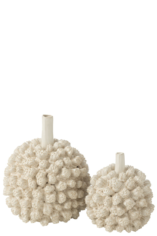 J-Line vaas Saki - keramiek - wit - large - Ø 24.5 cm - vtwonen shop