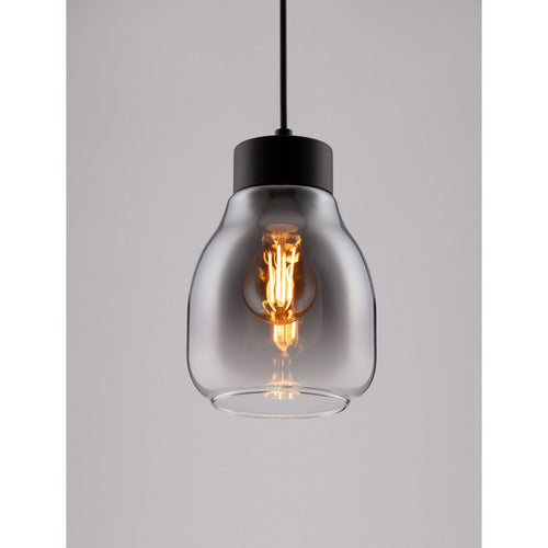 Nova Luce BLACU Dome hanglamp voor plafond, rookgrijs, zwart, E27, 1x12W