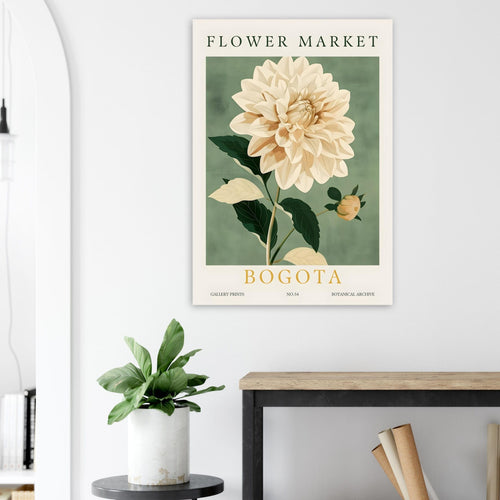 Artfulprints Poster Flower market - Bogota   - 70x100 cm - Groen