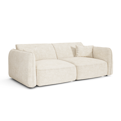 Premium Interiors - Bank LOMI - gewaafd fluweel crème 150cm
