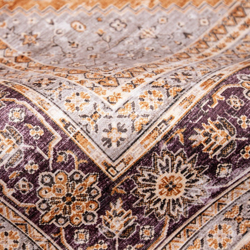 Interieur05 Vintage vloerkleed Nomad Camel/Aubergine