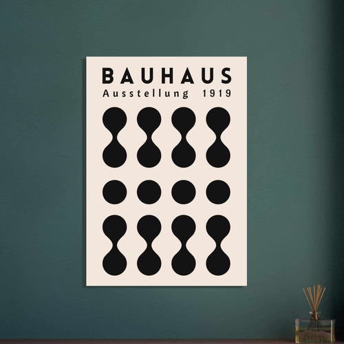Artfulprints Poster met Lijst Bauhaus - Ausstellung 1919   - 50x70 cm - Zwart / Wit