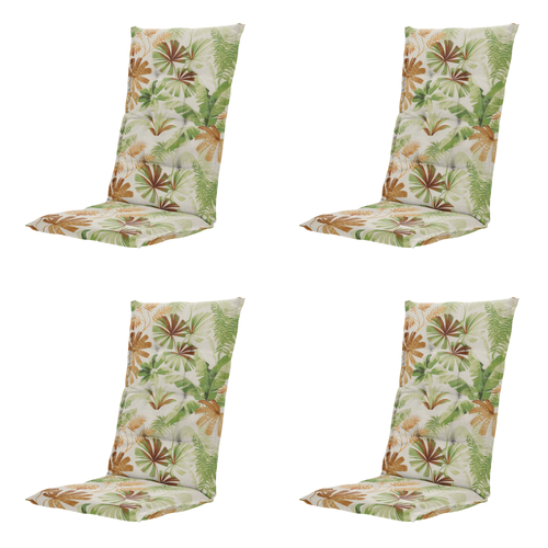 Madison tuinstoelkussen hoge rug Axel - multikleur - 123x50x5cm - set van 4