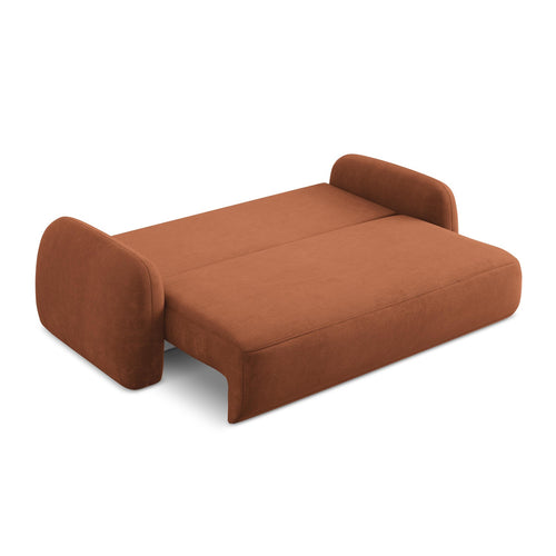 LaMiaSofa 3-zits slaapbank Amalfi - chenille stof - terracotta - 250x112x90