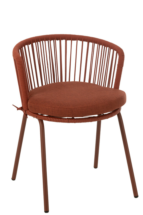 J-Line stoel Toa - metaal/koord - rood