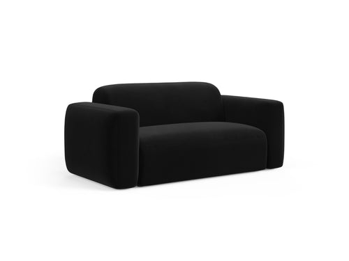 Cosmopolitan Design Modulaire bank Strino 2-zits, flueel zwart - 98x180x78cm