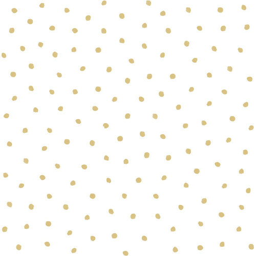 ESTAhome behang stippen glanzend goud en wit - 53 cm x 10.05 m - 138937