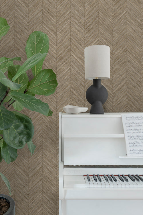 Sanders & Sanders behang visgraat-motief bruin - 53 cm x 10 m - 640247 - vtwonen shop