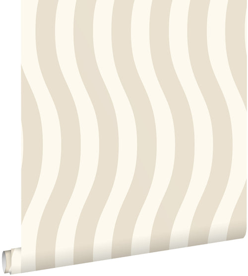 ESTAhome behang golvende strepen grijs en wit - 50 x 900 cm - 132132
