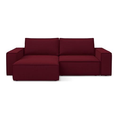 LaMiaSofa hoekbank links Livorno - velours - bourgondië - 257x148x82