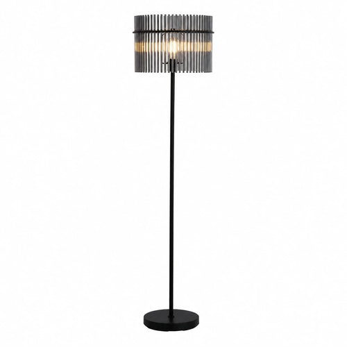 Searchlight vloerlamp Swizzle - 1 lichts - 38  x 152   cm - zwart rookglas