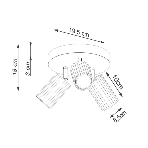 Sollux Lighting Plafondlamp KARBON 3P olijfgroen - 19,5x19,5x18cm