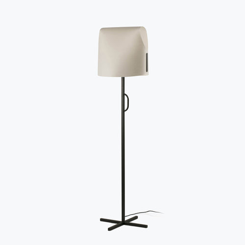 Faro Luang Zwart, beige vloerlamp