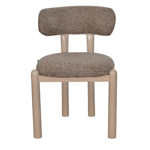 DÉJA Living Eetkamerstoel Thijn - Taupe Stof - 56x52x79cm - Set van 2