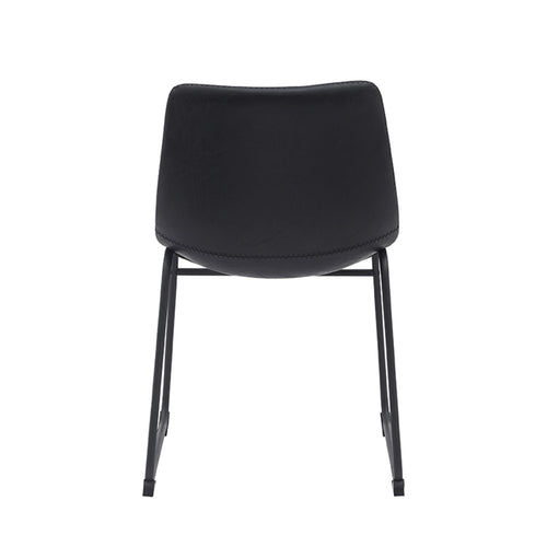 LABEL51 Eetkamerstoel Risto - Zwart PU-Leer - Set van 2