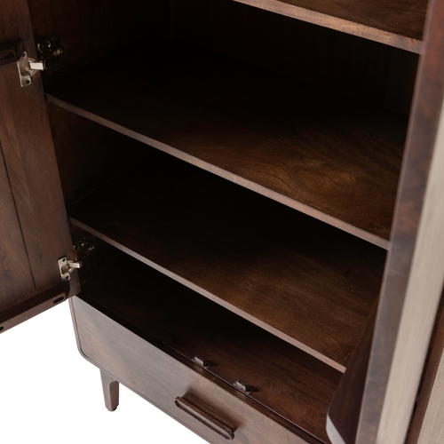 WOOOD opbergkast Liya - Mangohout - Donkerbruin - 150x85x35
