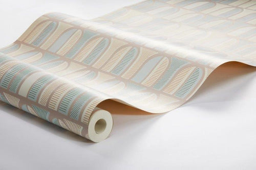 Borastapeter behang geometrische vormen lichtblauw en beige - 53 cm x 10.05 m - 660872 - vtwonen shop