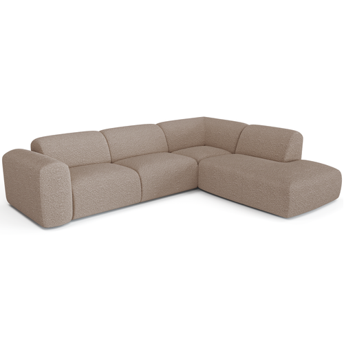 Sia Home - Rechte hoekbanken MYRA - Bouclette stof - Mol - 269cm - vtwonen shop
