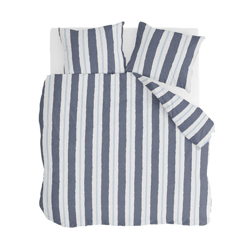 Walra - Dekbedovertrek Remade Nautic Stripes - 240x220 cm - Donker Blauw - vtwonen shop