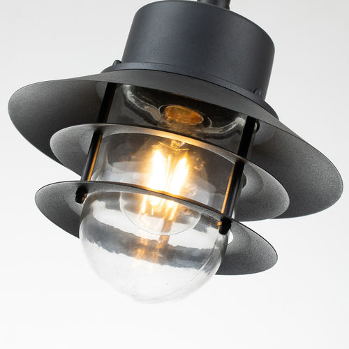 Elstead Copenhagen Buiten Dome Wandlamp Zwart, IP44