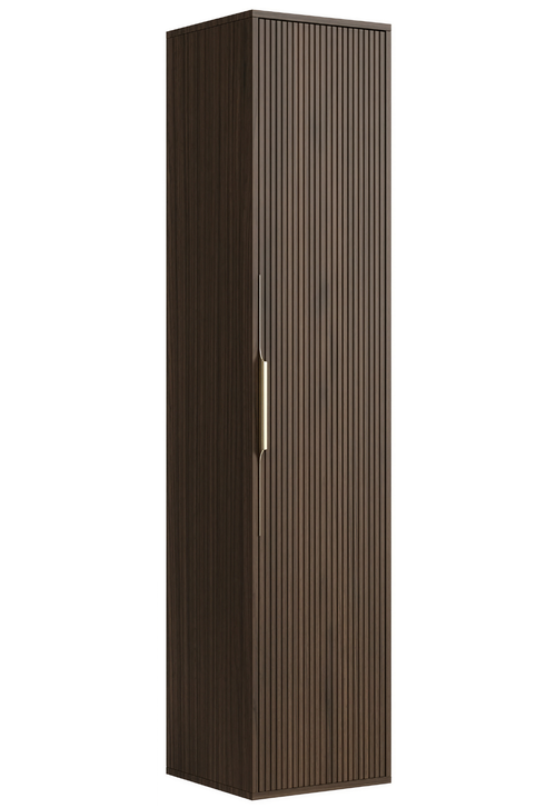 Badplaats Badkamerkast Rimini 38 x 33 x 170 cm – Walnoot Bruin – Hangende Kolomkast met 1 Deur