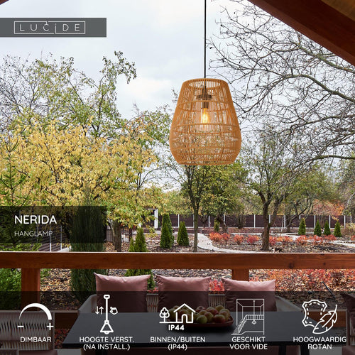 Lucide hanglamp NERIDA - 1xE27 - Naturel
