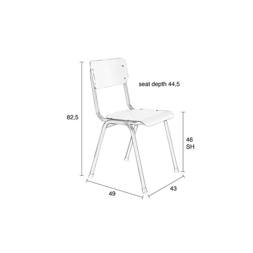 Zuiver Back To School Tuinstoel Zwart - Set van 2 - vtwonen shop