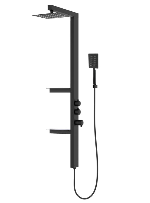 Badplaats Douchepaneel Avalon 145 x 3 cm - Aluminium Doucheset met Mengkraan en Douchekop