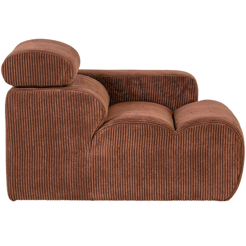 WOOOD 1-zits element bank arm rechts Novi - Ribstof - Terra - 86x109x113