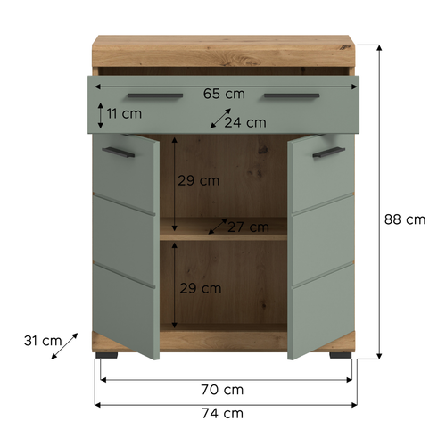 Calicosy - Badkamerkast GIO - 74x31x88 cm