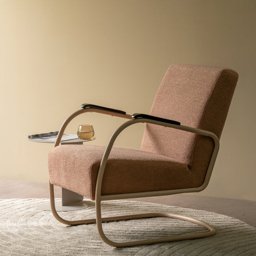 Spinder Design Retro Fauteuil - platgeweven stof - Peachy Rosé/Blush