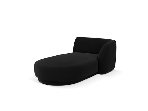 Micadoni rechter chaise longue Miley flueel, zwart - 156x90x70cm