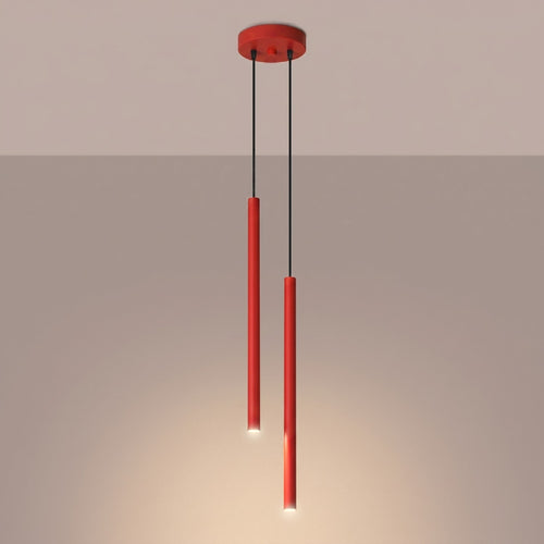 Sollux Lighting Hanglamp PASTELO 2 rood - 15x15x118cm