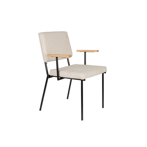 Zuiver Fellow Eetkamerstoelen Armleuning Off-White - Set van 2 - vtwonen shop