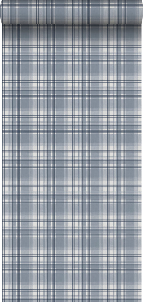 Sanders & Sanders behang ruiten donkerblauw - 53 cm x 10.05 m - 640712