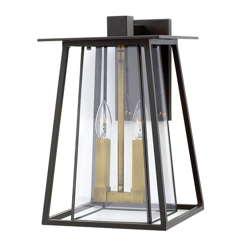 Elstead Walker - 2 Lichte Grote Buitenwandlantaarn Brons IP44, E14