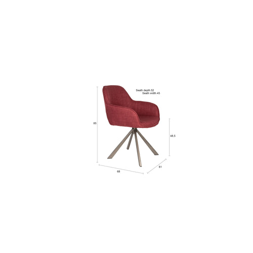 Housecraft Living Toye Eetkamerstoelen draaibaar Rood - Set van 2 - vtwonen shop