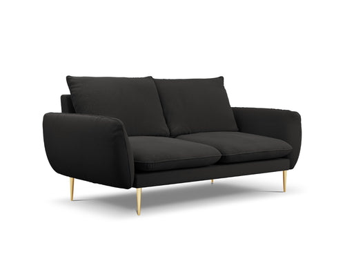 Cosmopolitan Design Bank Vienna 2-zits, boucle, zwart - 92x160x95cm