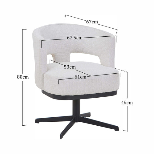 DÉJA Living Eetkamerstoel Léo - Beige - Draaibaar - Set van 2 - vtwonen shop