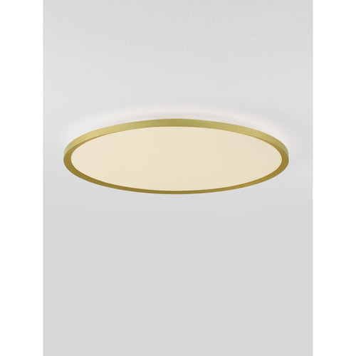 Nova Luce AOTON Geïntegreerde LED-plafondlamp, halfverzonken, geborsteld goud, Triac dimbaar, 55W, 4661lm, 2700-3000K kleurtemperatuur.