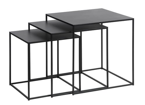 BRAM Salontafel Basha - 50 x 50 cm - Zwart - Set van 3 - vtwonen shop