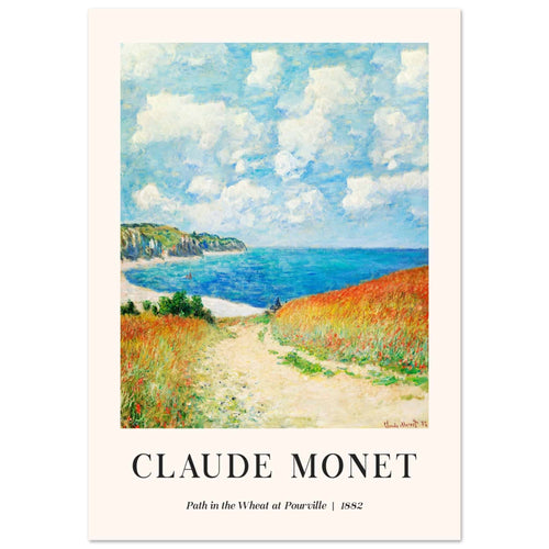 Artfulprints Poster Claude Monet - Path in the weath at Pourville   - 50x70 cm - Blauw