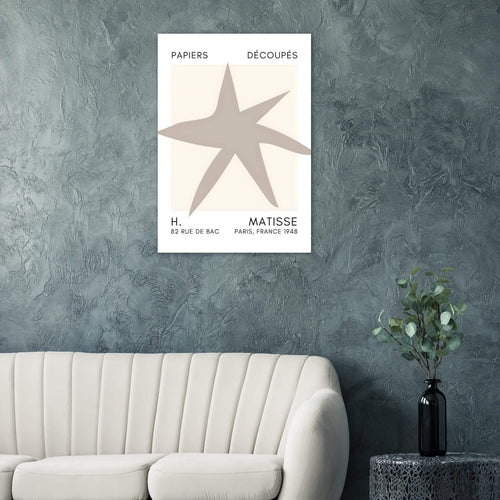 Artfulprints Poster met Lijst Matisse – Star of the sea grey   - 50x70 cm - Grijs