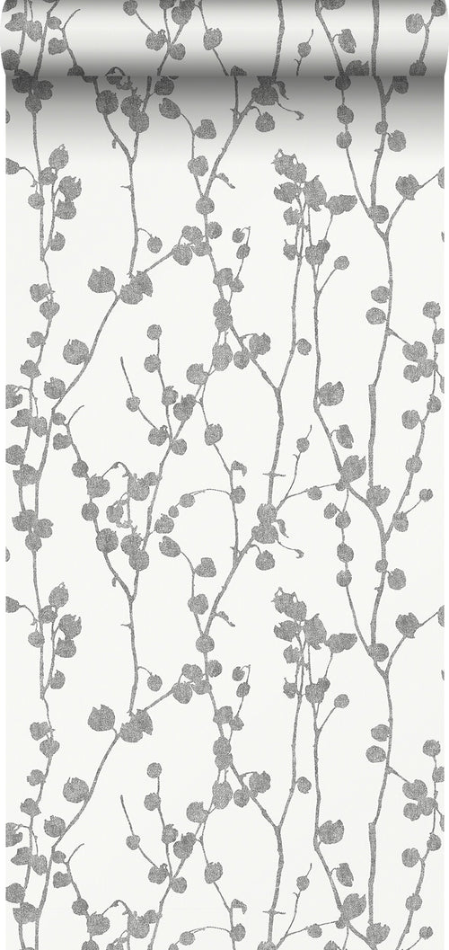 Borastapeter behang bladeren grijs - 53 cm x 10.05 m - 660553 - vtwonen shop