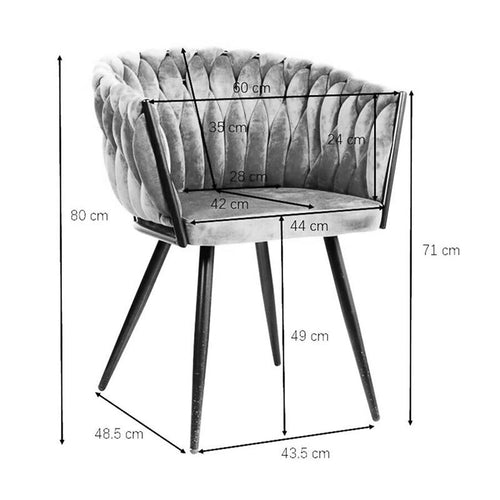 Kare Design Stoel met armleuningen Dean grijs